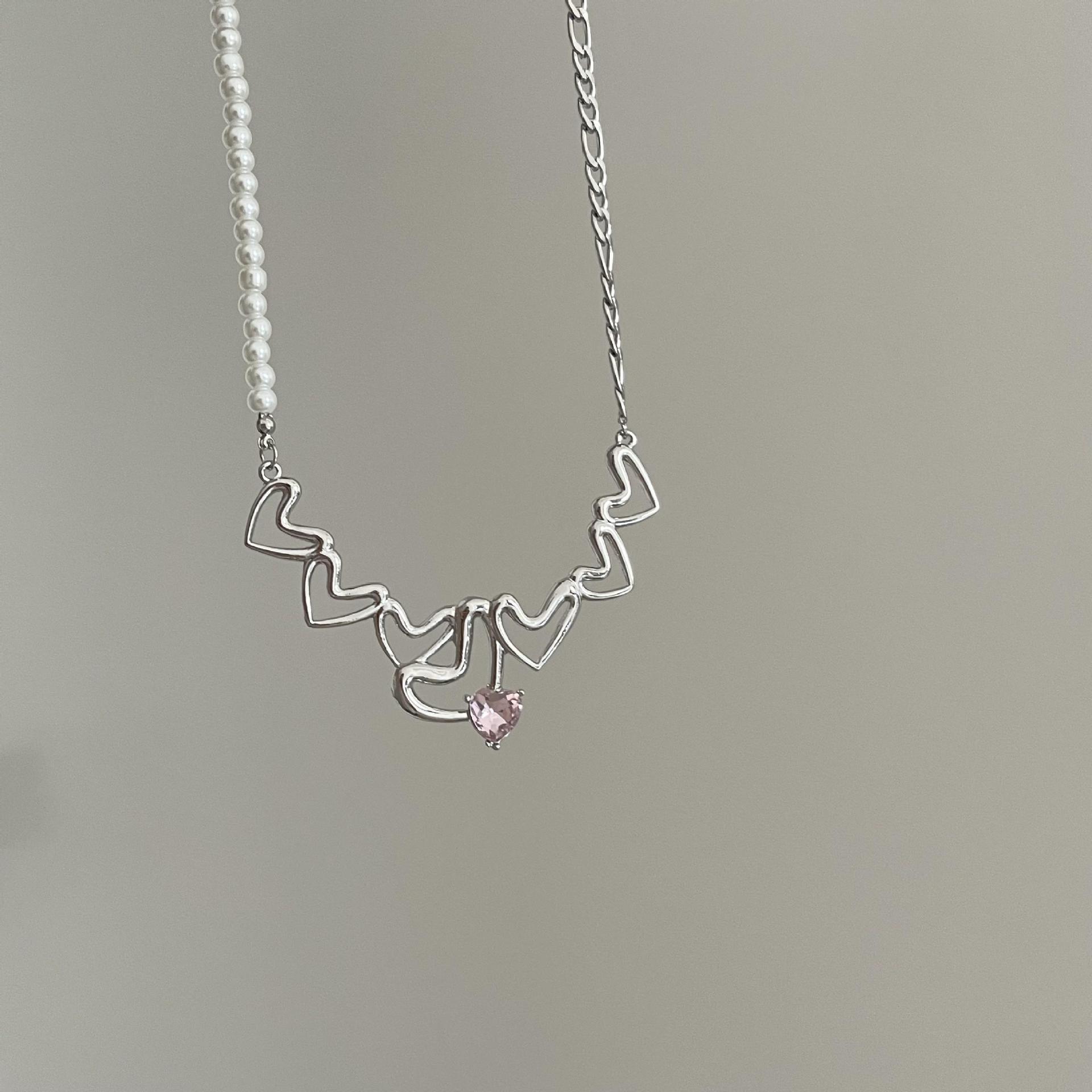 Fashion Heart Shape Alloy Inlay Rhinestones Womenu0027S Pendant Necklace