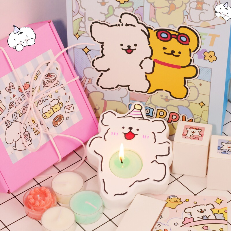 「楽しい子犬」創意アロマキャンドルのプレゼント|undefined