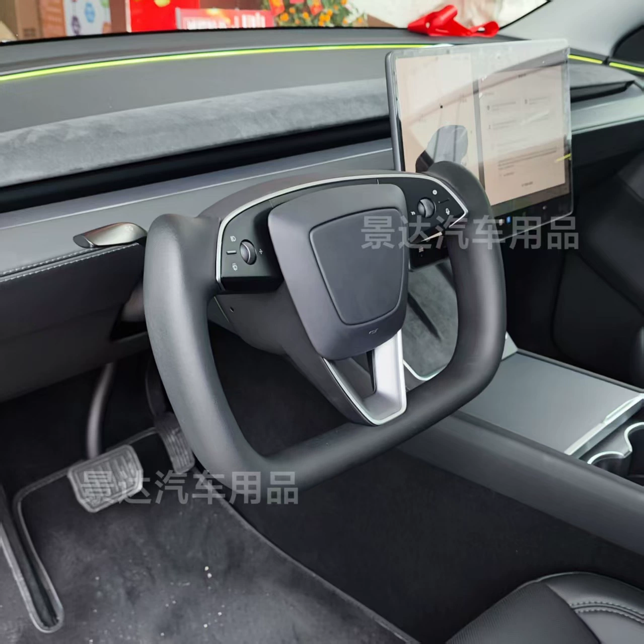 Подходит для модификации нового руля Tesla Y и модификации нового руля модели YOKE с подогревом из замши.