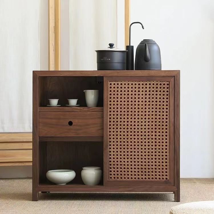 新しい中国風の古いニレ茶キャビネット無垢材シンプルなホームリビングルーム沸騰ステーションオフィスオールインワンティーテーブルティーサイドキャビネット|undefined