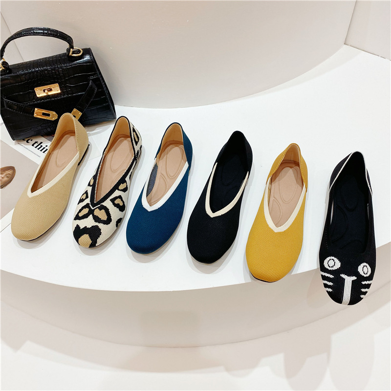 Korean Style Women's Sneakers, Flats Shoes, Super Cute, Sweet and Cute Cats and Dogs, Colorfulful Fashionable Round-Toe Shallow Mouth Trendy Shoes