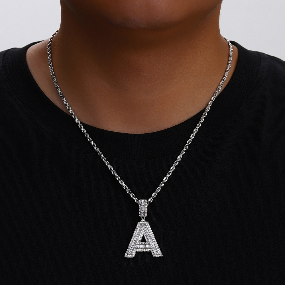 Hip-hop cross-border colgante de letras azúcar de cristal collar de zircon explosión ins joyería personalizada nicho diseño colgante para hombres y mujeres