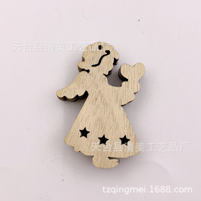 Colgante de Navidad Decoración de árbol de Navidad Colgante Accesorios de madera Madera nórdica Copo de nieve Reno Regalo Puesto al por mayor