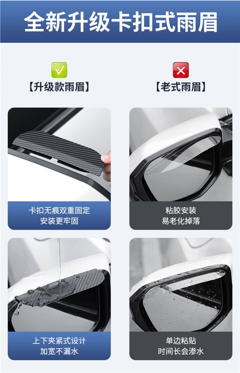Car Rearview Mirror Clip-On Rain Shield, Car-Mounted Rearview Mirror Rain Cover, Wholesale Car Reflective Mirror Rain Shield