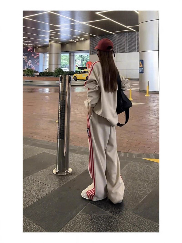 网红炸街运动套装女春秋宽松显瘦学生时尚卫衣长裤休闲两件套跑步|undefined
