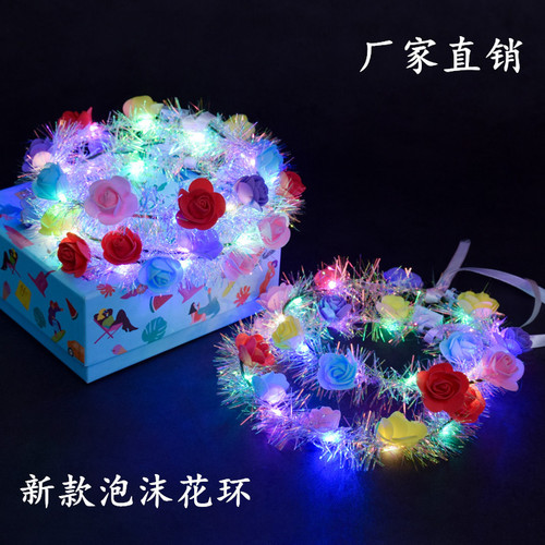 led luminous gold garland tourist attraction scan code flashing headwear night market toy wholesale