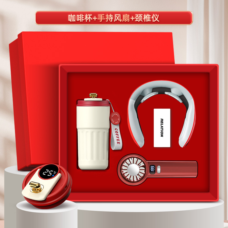 中秋節ビジネスギフトセット 夏ギフト ハンドヘルドファン 開店イベント 高級記念品 カスタム|undefined