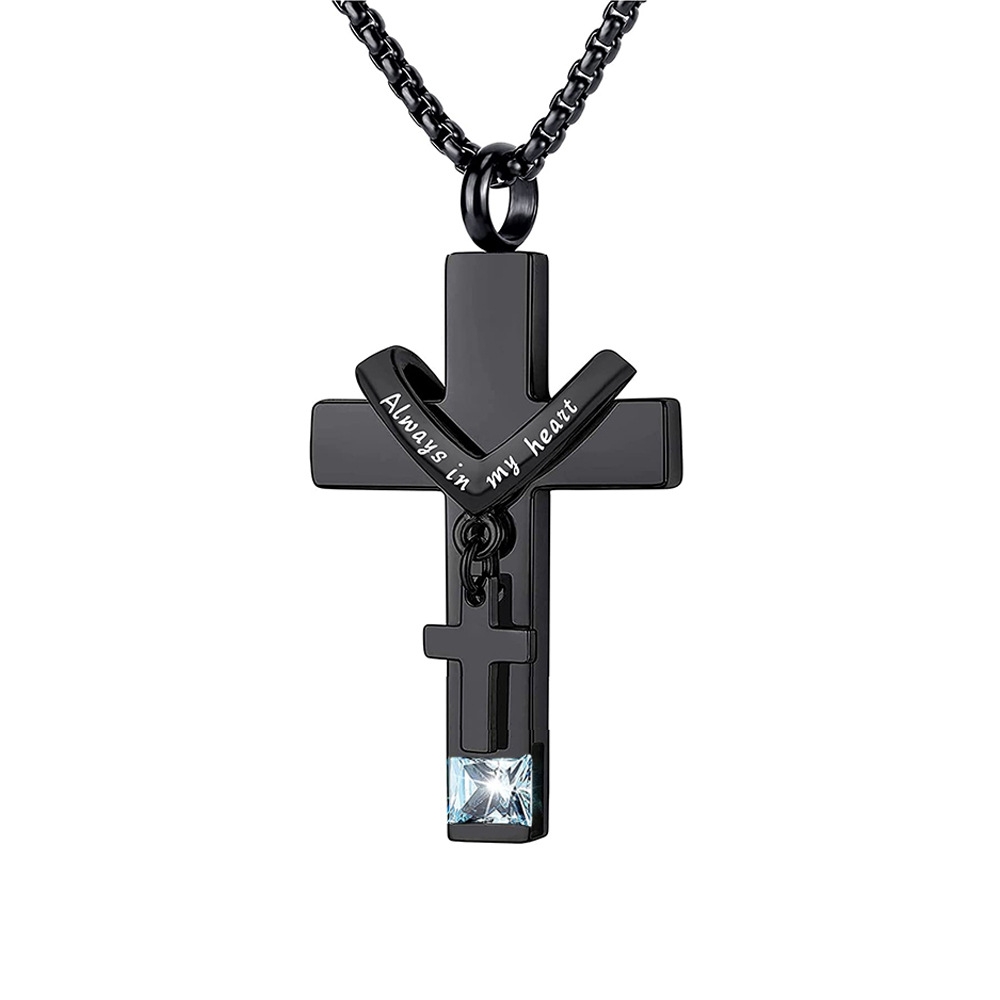 Amazon nuevo europeo y americano perfume botella collar cenizas collar Cruz mascota animal urna Memorial colgante