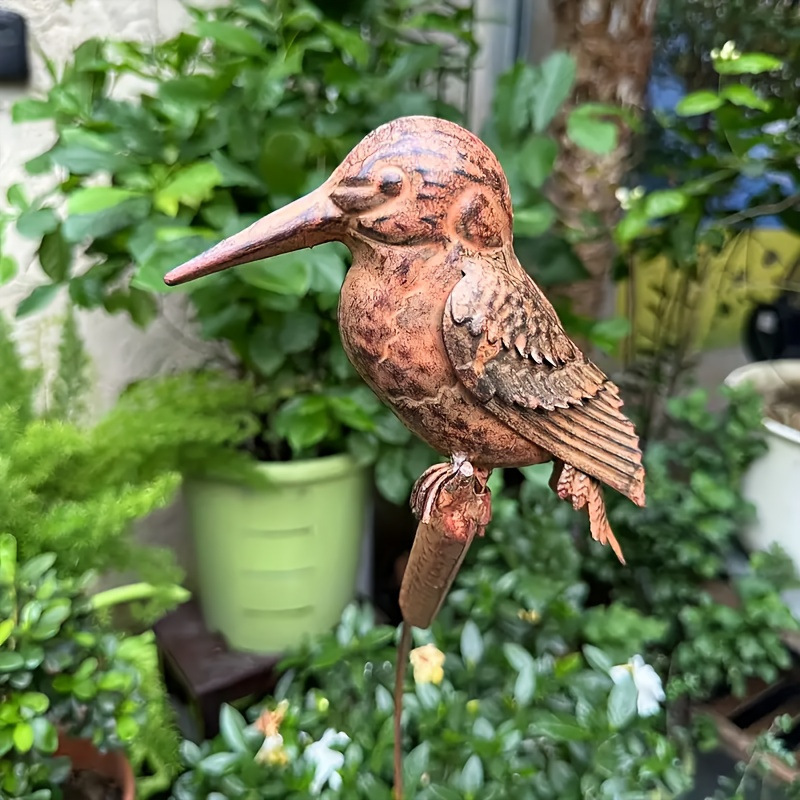 新しいクリエイティブレトロアイアンカワセミガーデン装飾金属動物の形の屋外中庭装飾|undefined