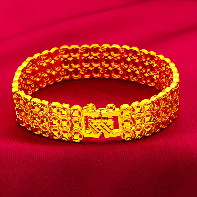 Vietnamese Sand Gold Men's Watch Buckle Coin Bracelet Bracelet Wholesale Amazon Jewelry Cross-Border Jewelry Coin Bracelet