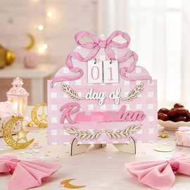 跨境热销木质日历节日倒计时摆台家居农舍木制组合桌面装饰摆件