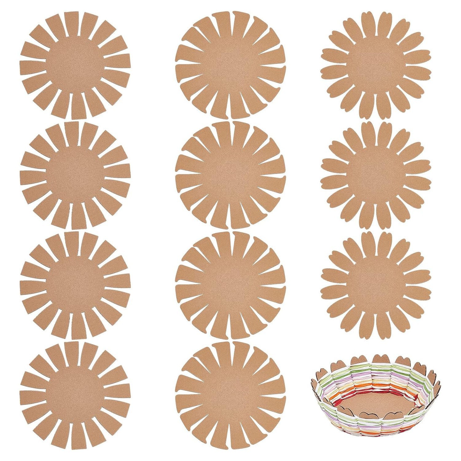 热销现货纸卡编织花篮儿童手工diy制作材料包纸篓编织装饰工艺篮