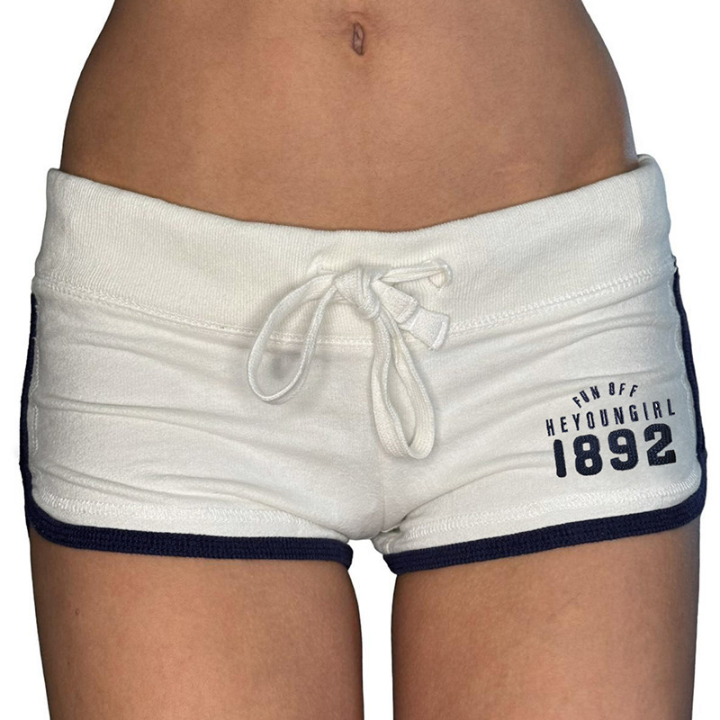 Summer European and American Cross-Border Digital Print Color-Blocking Sports Y2K Slim-Fit Pocket Outdoor Drawstring Low-Waist Shorts Wholesale Summer European and American Cross-Border Digital Print Color-Blocking Sports Y2K Slim-Fit Pocket Outdoor Drawstring Low-Waist Shorts Wholesale