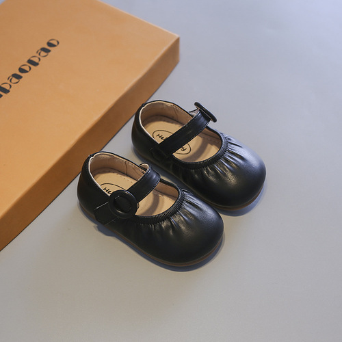 Baby girl shoes  spring and autumn new princess shoes for children 1 to 3 years old non-slip small leather shoes soft sole baby toddler shoes