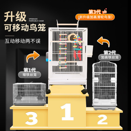 Black Phoenix Budgie Bird Cage Special Bird Cage Myna Cage Large Space Large Villa Household Complete Breeding