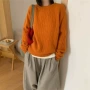 圆领套头宽松新款毛衣