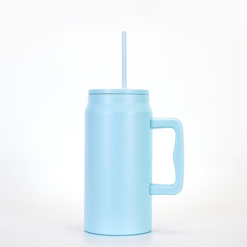 Transfronterizo simple 304 taza de aislamiento de acero inoxidable 50oz taza de hielo de gran capacidad taza de agua de paja portátil al aire libre