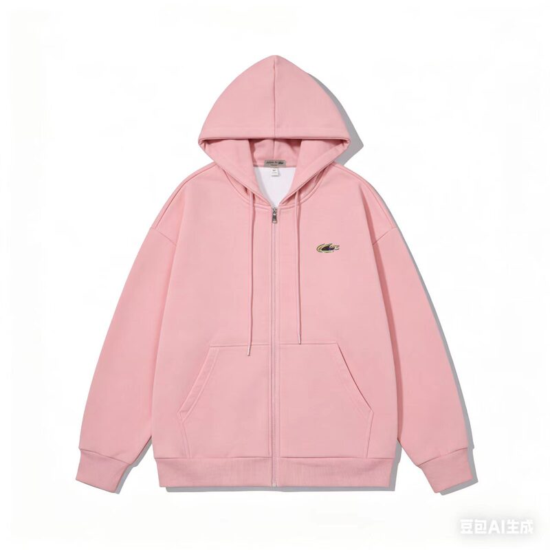 Cross-Border Independent Brand Spring and Autumn New Style Fish Embroidery Men's Simple Casual Zip-Up Hoodie and Sweatpants Set