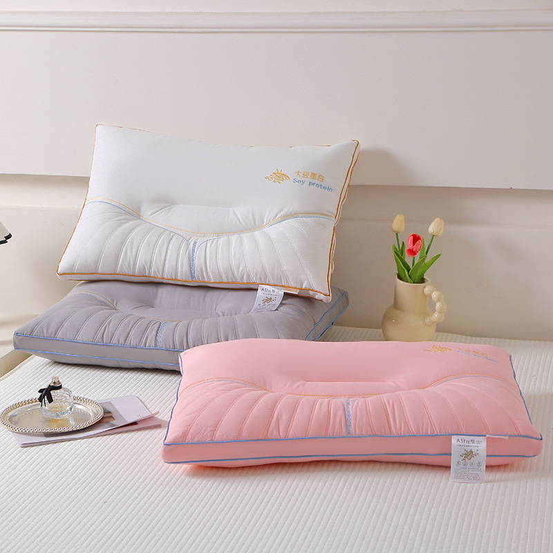 2024 새로운 콩 섬유 베개 입체 모양의 베개 자궁 경부 척추 지원 수면 호텔 베개 코어 높은 베개는 무너지지 않습니다