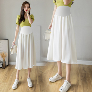 Pregnant Women's Skirt Spring and Summer New A- line Fashion Elegant Skirt Summer Pregnant Women's Belly Pleated Skirt Skirt