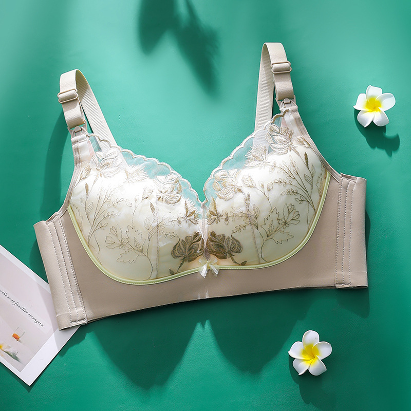 Nueva ropa interior de enfermería encaje bordado push-up inalámbrico pecho-cierre superior hebilla sujetador de enfermería sujetador ajustable