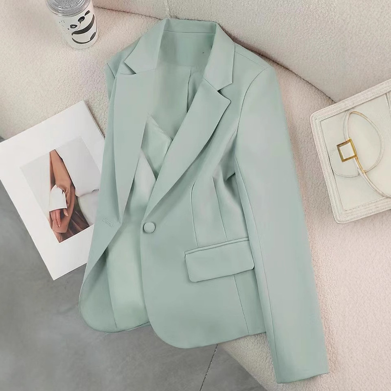 Red Suit Jacket Women's Spring and Autumn 2024 New Style Small Elegant Casual Women's Small Suit Top High Sense