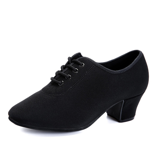 Professional Latin Dance Shoes for Women, Medium-High Heel Social Dance Shoes, Soft Sole Teacher's Figure Training Shoes, Square Dancing Shoes
