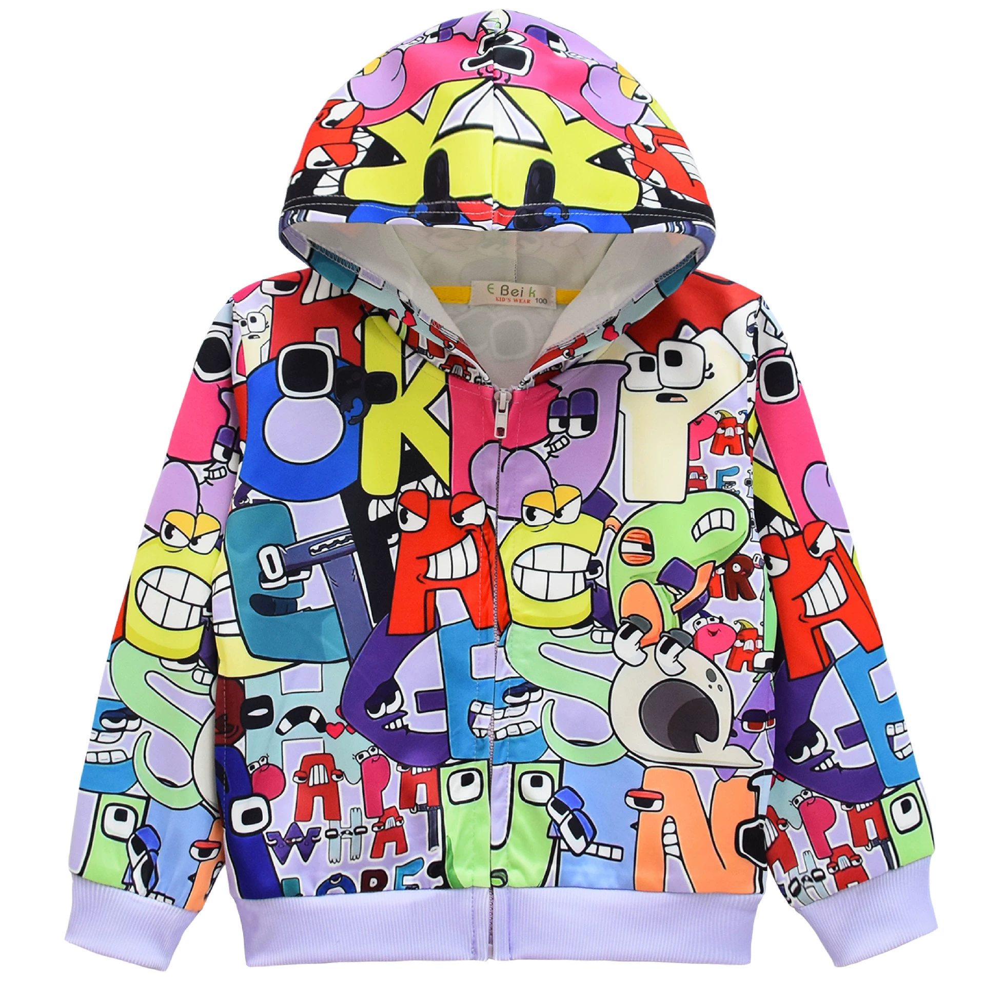 2023 Cross -border Digital Legend Alphabet Lore zipper hooded jacket jacket shirt 36057