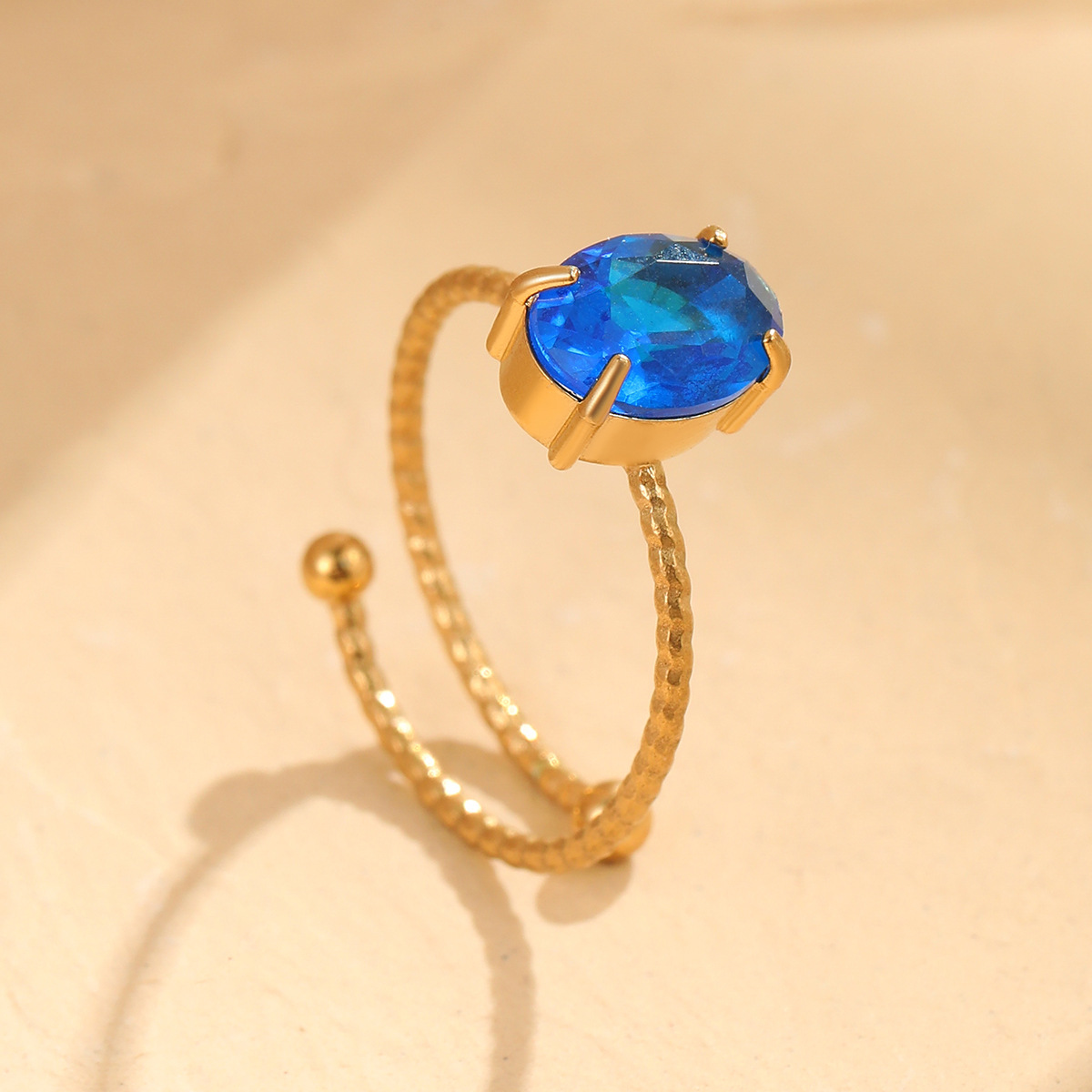 fashionable one size ring with zircon stainless steel