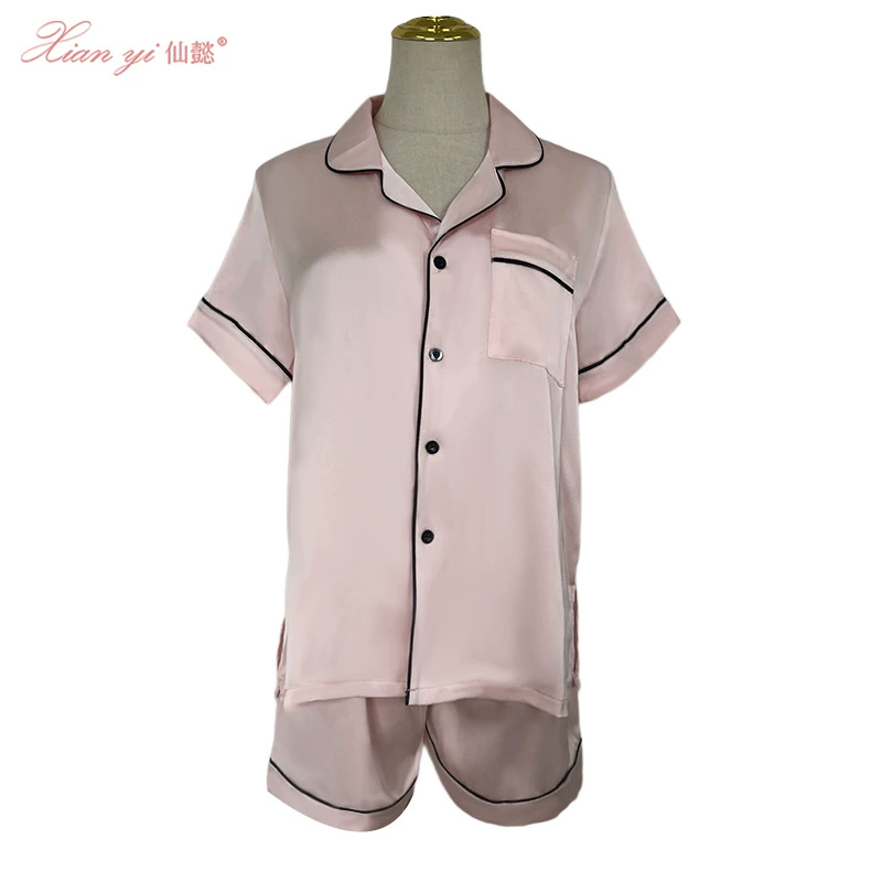 Женская летняя Пижама Xian Yi, Свободная Домашняя одежда большого размера из ледяного шелка с короткими рукавами, корейский костюм из двух предметов 401