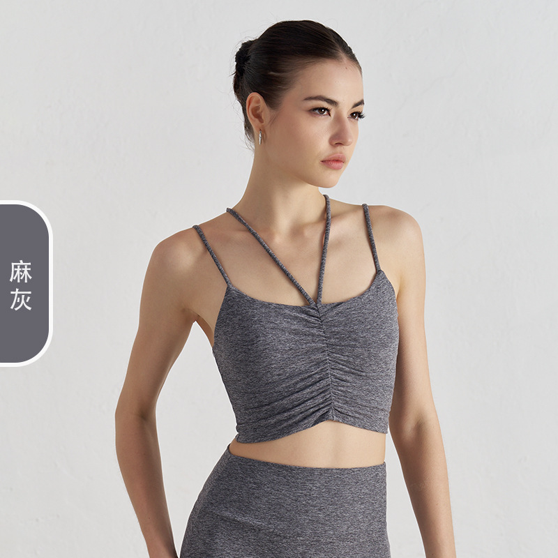 NF desnudo primavera / verano ropa interior deportiva mujer hombro delgado cabina de yoga bra falso dos piezas sexy chaleco de fitness