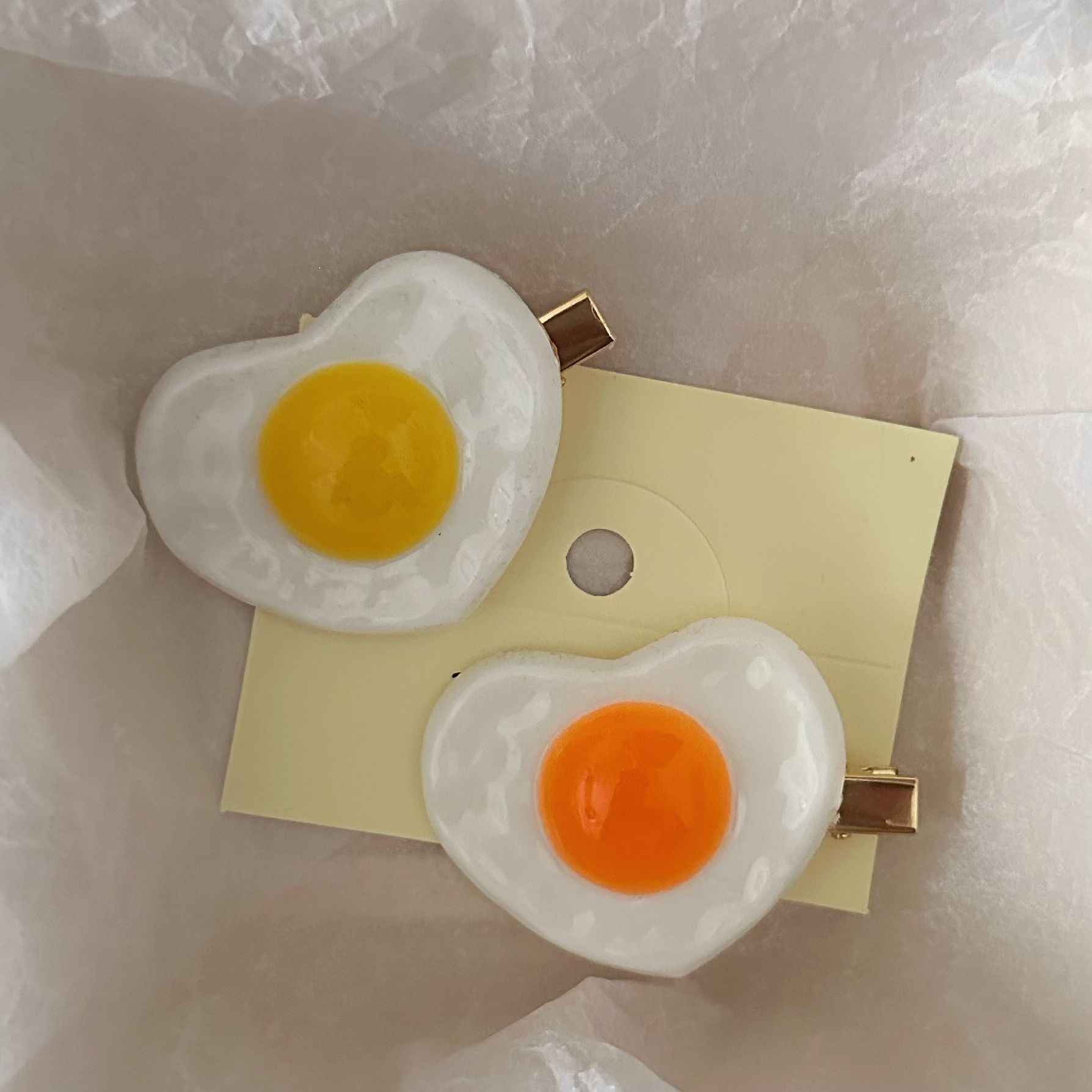 1 Piece Quantity Holiday, Travel, Daily Occasion Women's Sweet Poached Egg Plastic Resin Hair Clip
