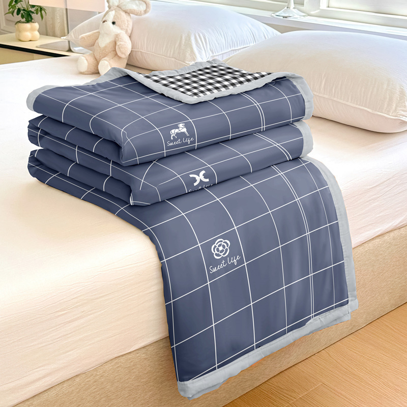Quilt de verano fresco lavable por máquina dormitorio de estudiantes primavera y otoño edredón delgado lavable edredón de verano aire acondicionado edredón doble