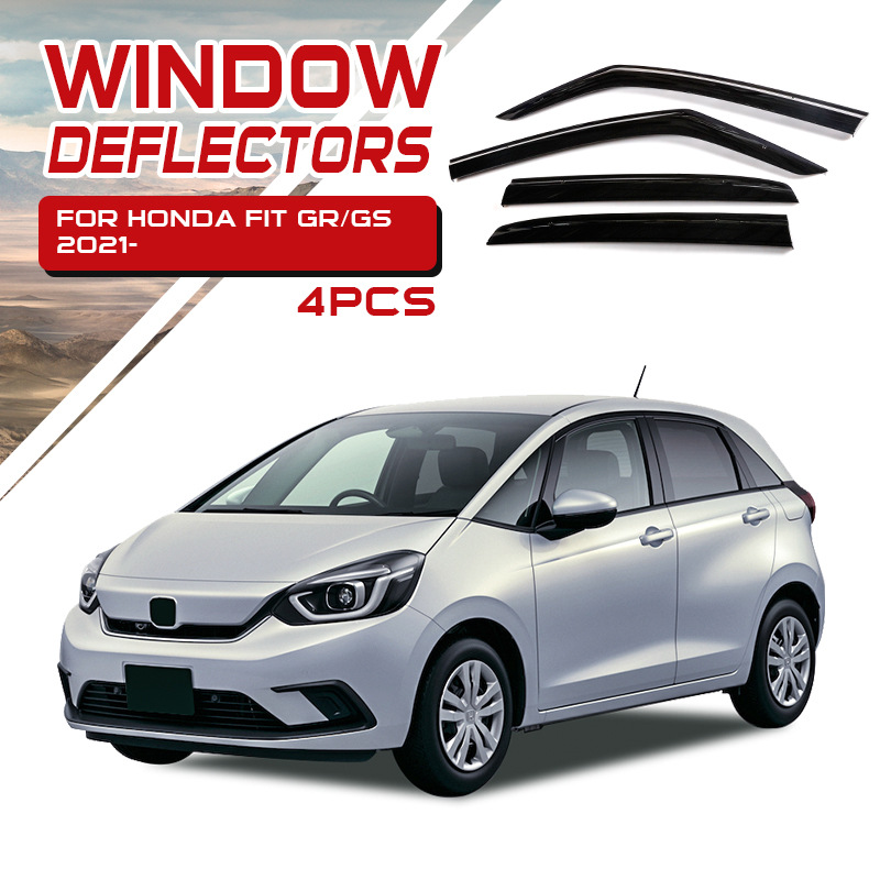 Tenxinrui adecuado para Honda Fit Laifu salsa Modificación del coche lluvia de la ceja ventana protector de lluvia de platino protector de la lluvia Accesorios
