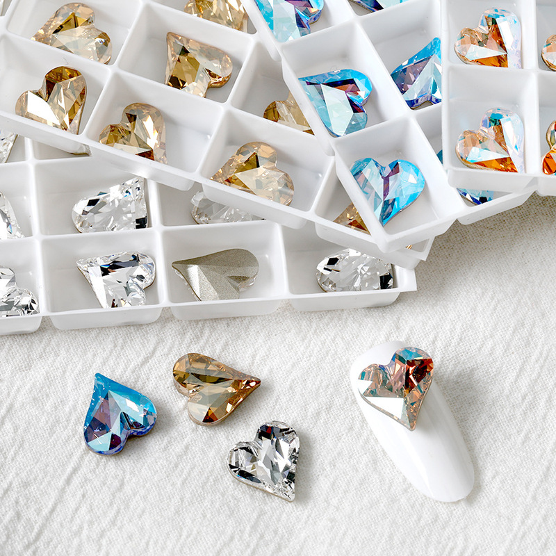 Authentic Austrian Shi Jia Crystal 4809 pointed bottom Crooked Heart 13*12mm crystal jewelry love nail drill