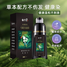 植物泡泡染发剂正品健康盖白发不沾头皮白转黑纯天然染发膏批发