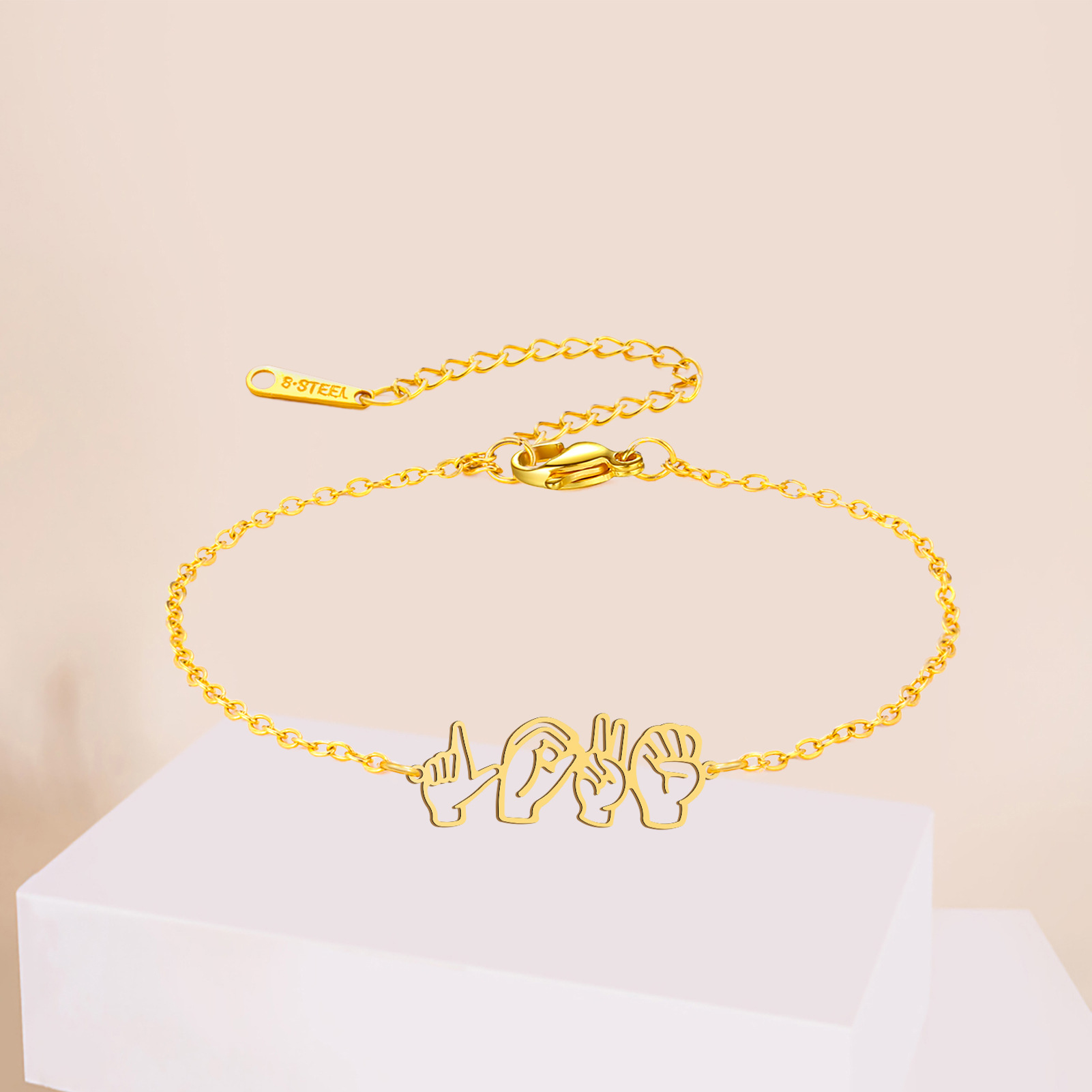 304 Stainless Steel Material Solid Color Pattern Simple Style Solid Color 304 Stainless Steel Plating Men's Bracelets Men's Chain Bracelets