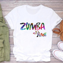 彩虹尊巴舞情人白色衣服的t恤 女性时尚短袖 嘻哈 女t恤