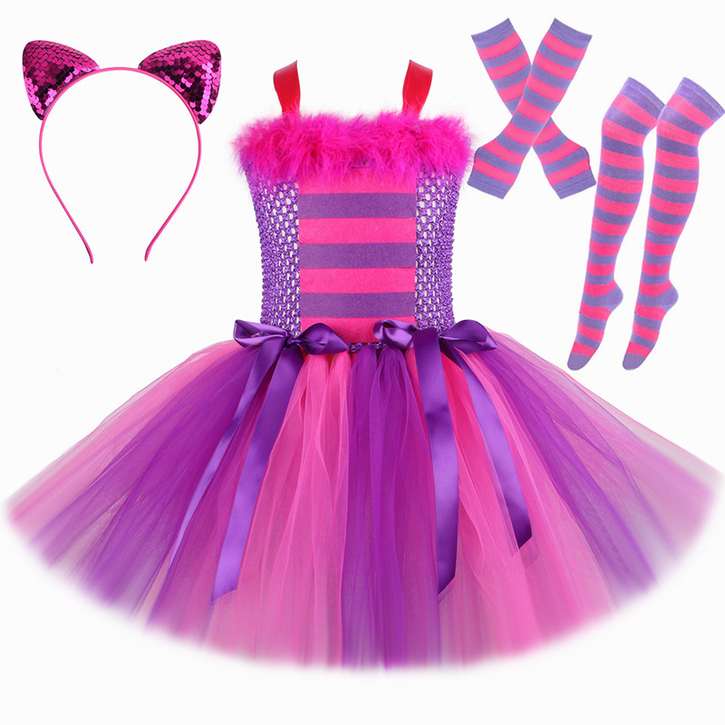 Foreign Trade Alice in Wonderland Cheshire Cat Tutu Dress Kidsren's Mesh Tutu Skirt Girls Princess Dress