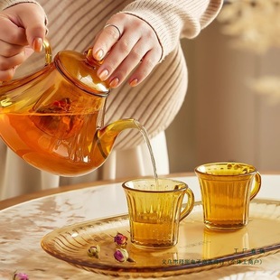 茶具套装2025新款晶盏花茶壶玻璃茶具家用轻奢女士无盏花茶壶玻璃