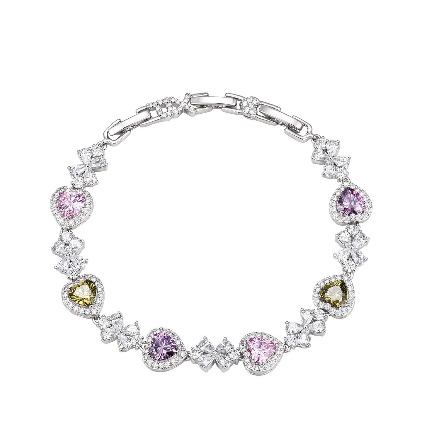 Pulsera de Corazón con Gemas de Aleación de Cobre para Mujer image 6