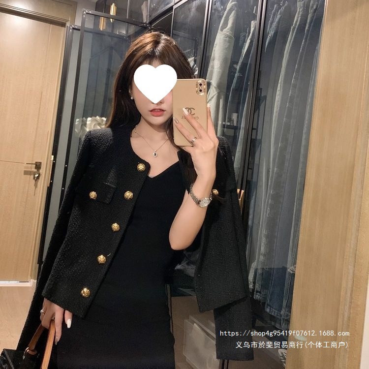 Women's Chanel-style jacket, 2026 spring and autumn new style, chic short style, elegant and sophisticated, versatile for petite women.