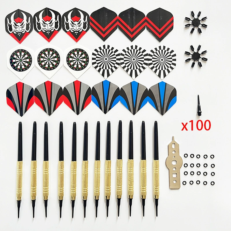 soft digital darts 12 полных дротиков + 6 листьев для дротиков + 2 фиксатора + 1 инструмент + 20 шайб