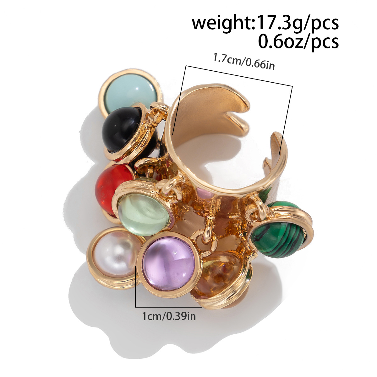 16g Weight Charm Rings Classification 1 Piece Quantity Holiday Occasion Alloy Material Geometric Pattern Women's Gender Plating Design Streetwear Style Streetwear Geometric Arylic Alloy Plating Women's Charm Rings 无