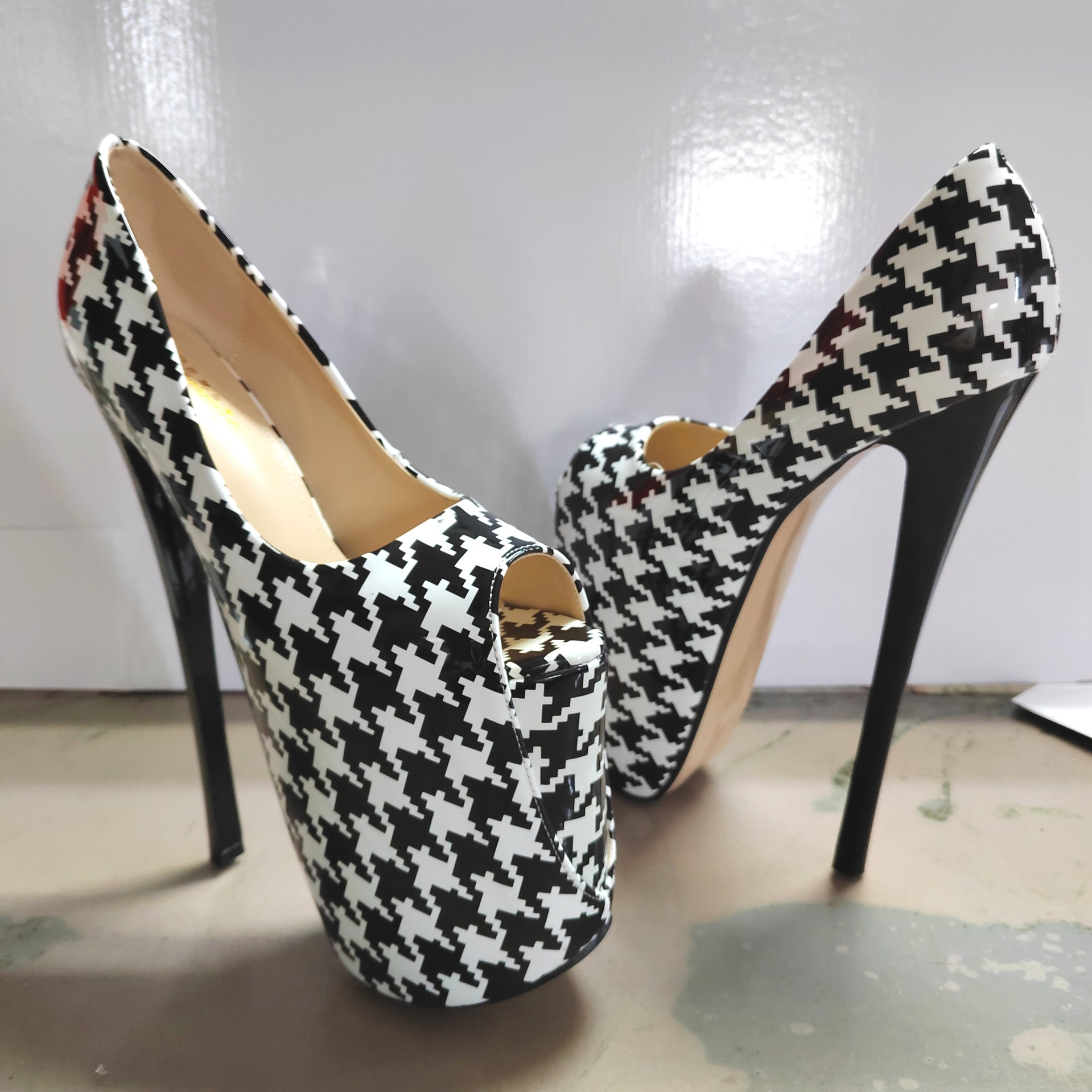 Giày sandal cao gót nữ mũi hở gót siêu cao 22 cm phong cách sexy — màu sắc chi tiết 1