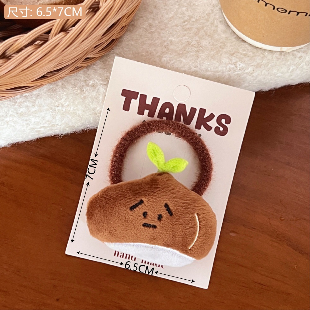 Nuevo lindo broche de arroz de sushi cuerdas para el cabello japonesas chicas corazón de muñeca salvaje fijación de bordes broche de caballo anillo