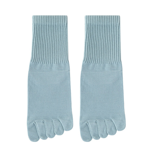 Toe socks women's spring and summer pure cotton mid-calf socks boneless Japanese style tabi socks solid color casual versatile sports socks wholesale