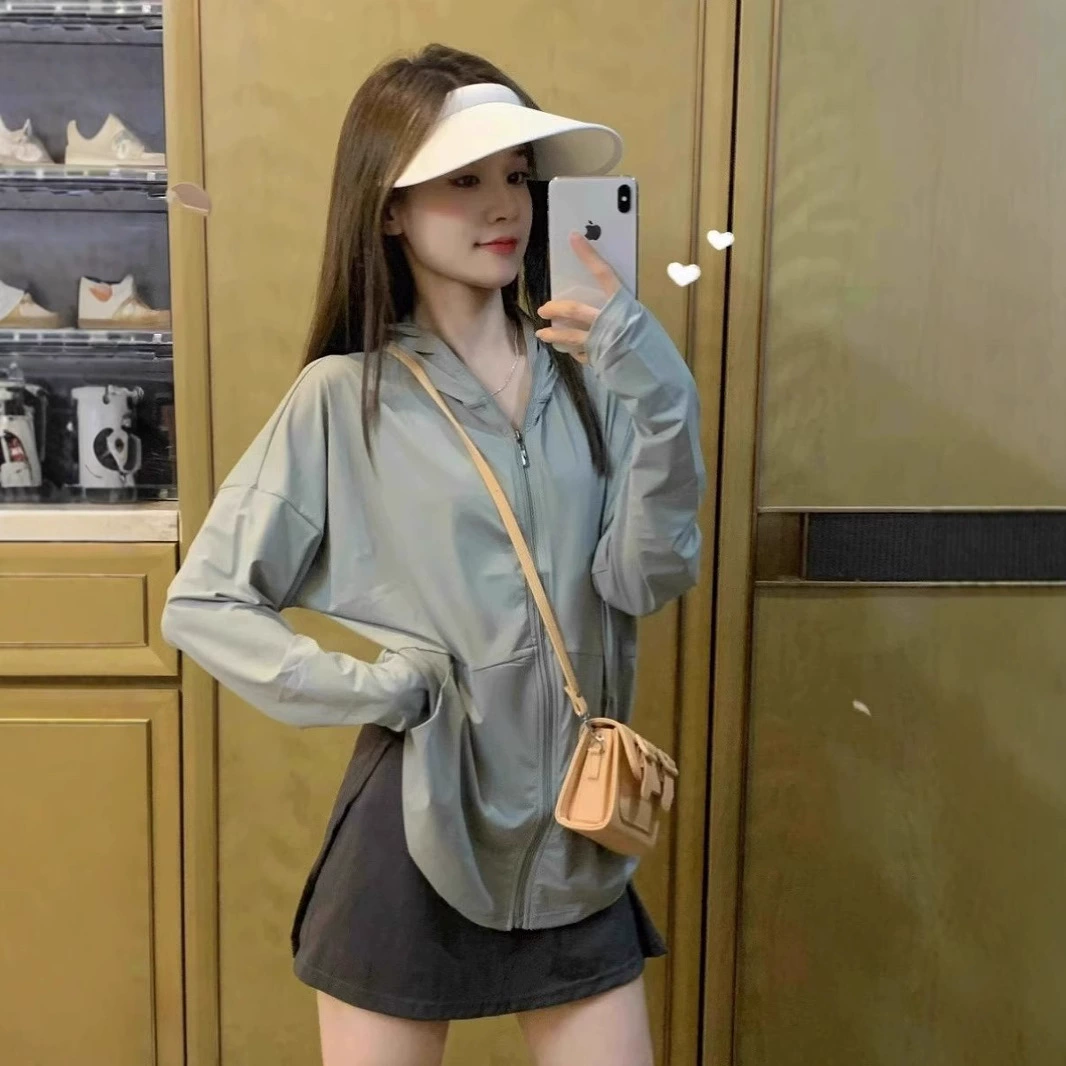 Летняя женская одежда для похудения и защиты от солнца 2025 года, новый свободный кардиган из ледяного шелка, защита от солнца и УФ-излучения