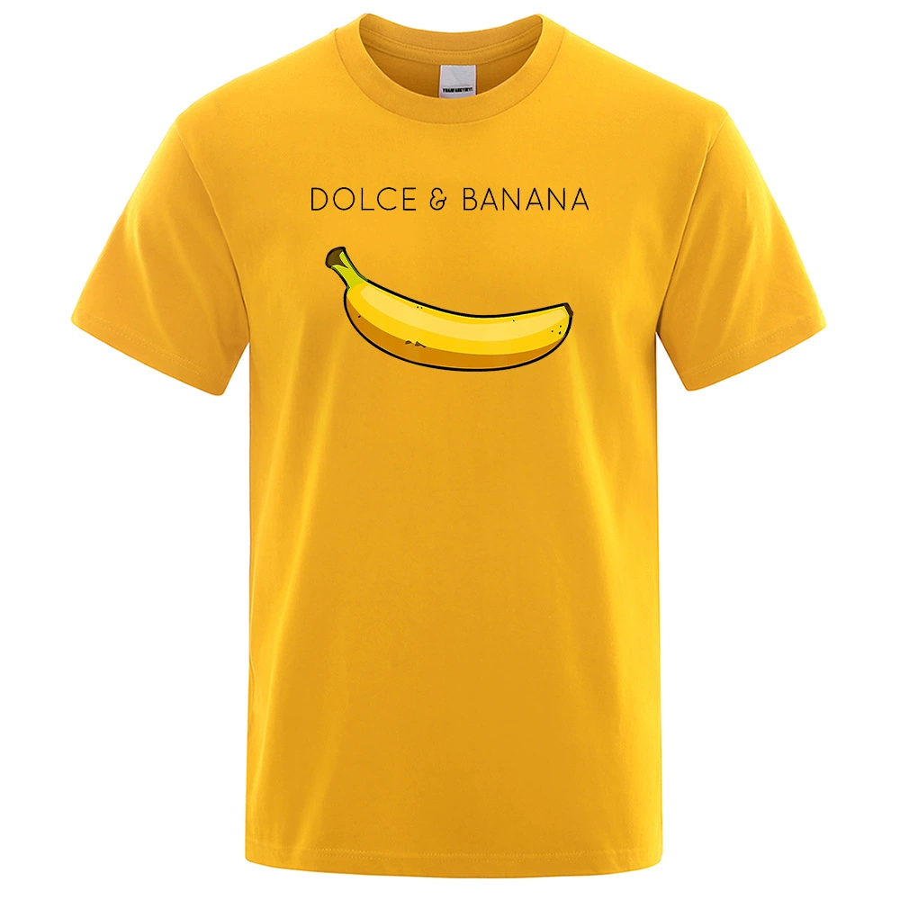 Печатная футболка с принтом Dolce & Banana для мужчин, круглый вырез, дышащая