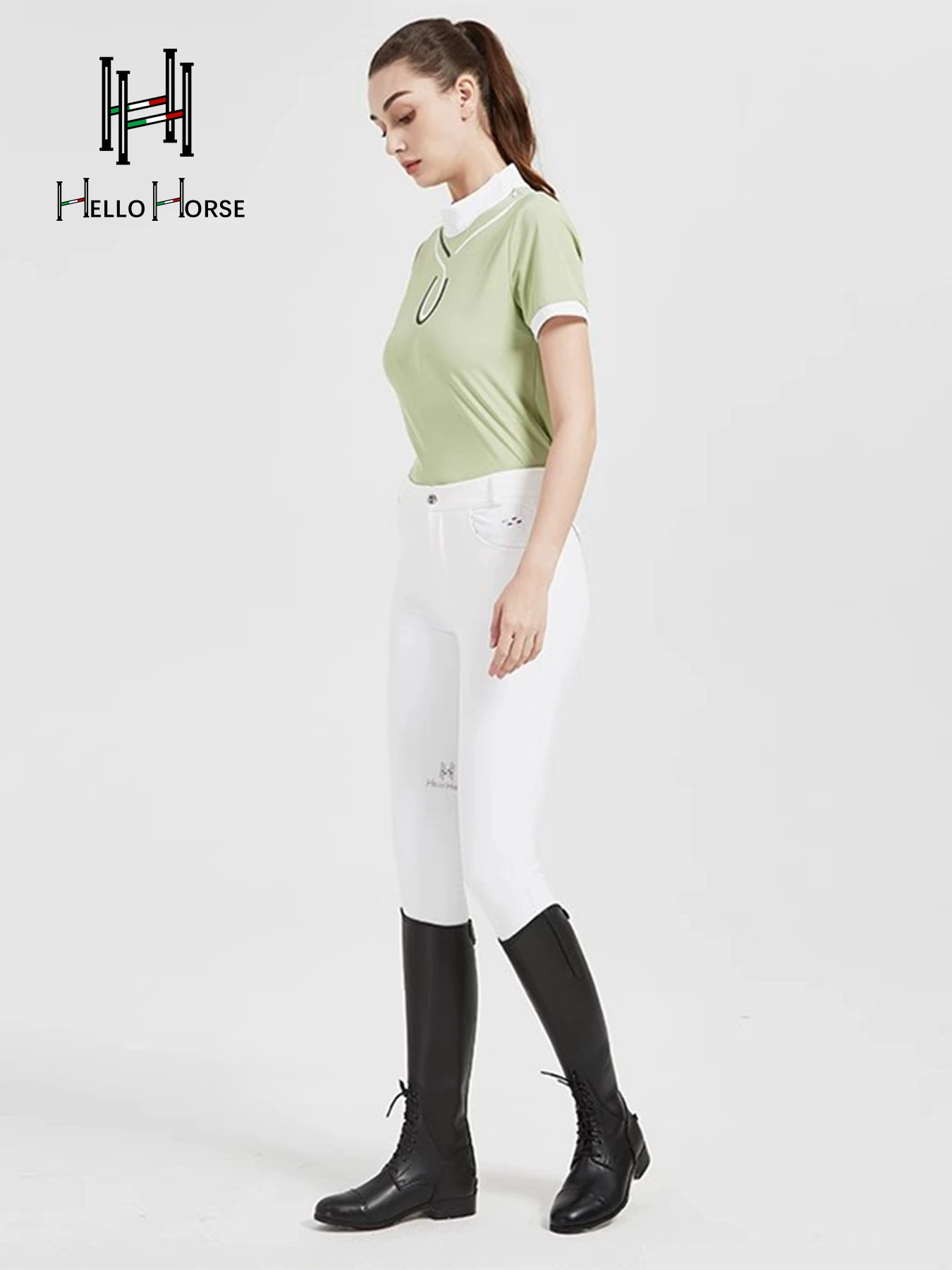 [Бесплатная доставка Fulfillment Hello Horse коньевые штаны для верховой езды мужские и женские, облегающие, эластичные, конный костюм]